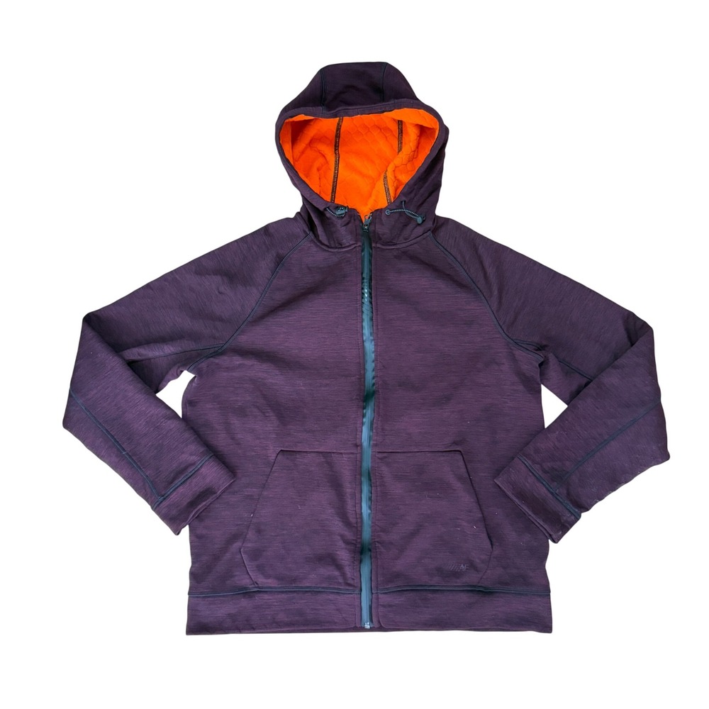 American Eagle Hoodie Mens Medium AEActive Flex Full Zip Maroon Orange